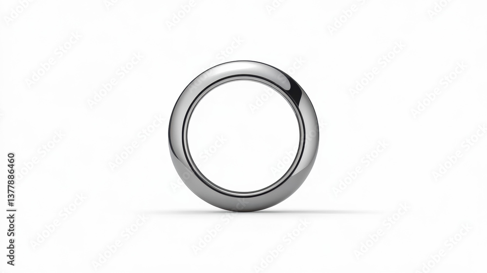 Chrome Ring – 3D Vector Illustration of a Shiny Metallic Circular Ring as a Symbol or Design Element Chrome Ring – 3D Vector Illustration of a Shiny Metallic Circular Ring as a Symbol or Design Element