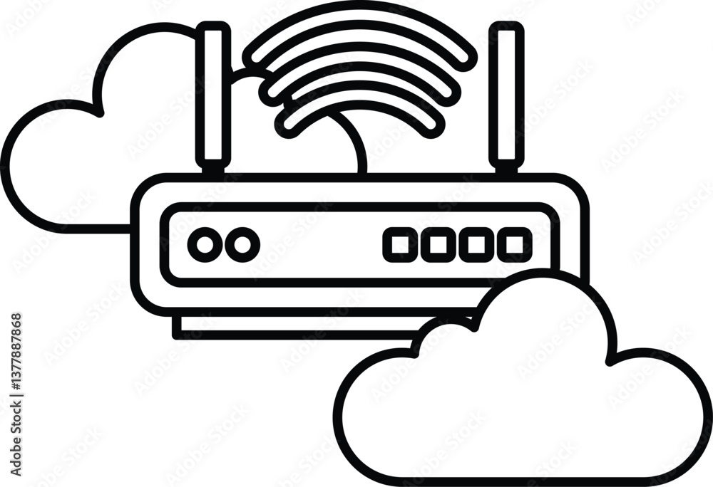 wifi router is shown with a cloud in the background wifi router is shown with a cloud in the background