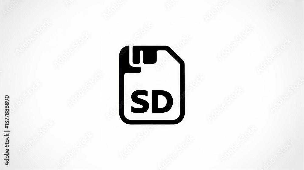 SD Card – Vector Silhouette of a Memory Storage Card for Data Transfer, Photography, and Digital Devices SD Card – Vector Silhouette of a Memory Storage Card for Data Transfer, Photography, and Digital Devices