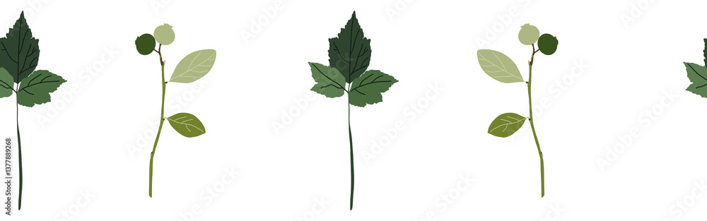 Leaves border on a white background. Hand-drawn illustration. Perfect for spring and summer. Leaves border on a white background. Hand-drawn illustration. Perfect for spring and summer.