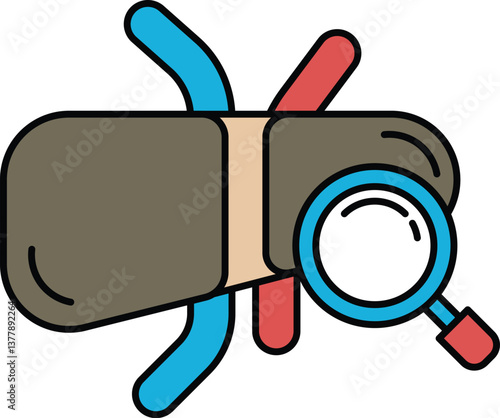 A cartoon drawing of a liver with a magnifying glass over it