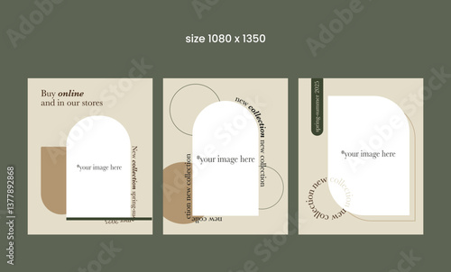 Minimalist Fashion Social Media Templates – Elegant Beige Aesthetic Design for Branding & Marketing