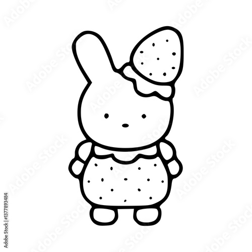cute rabbit with strawberry cosplay