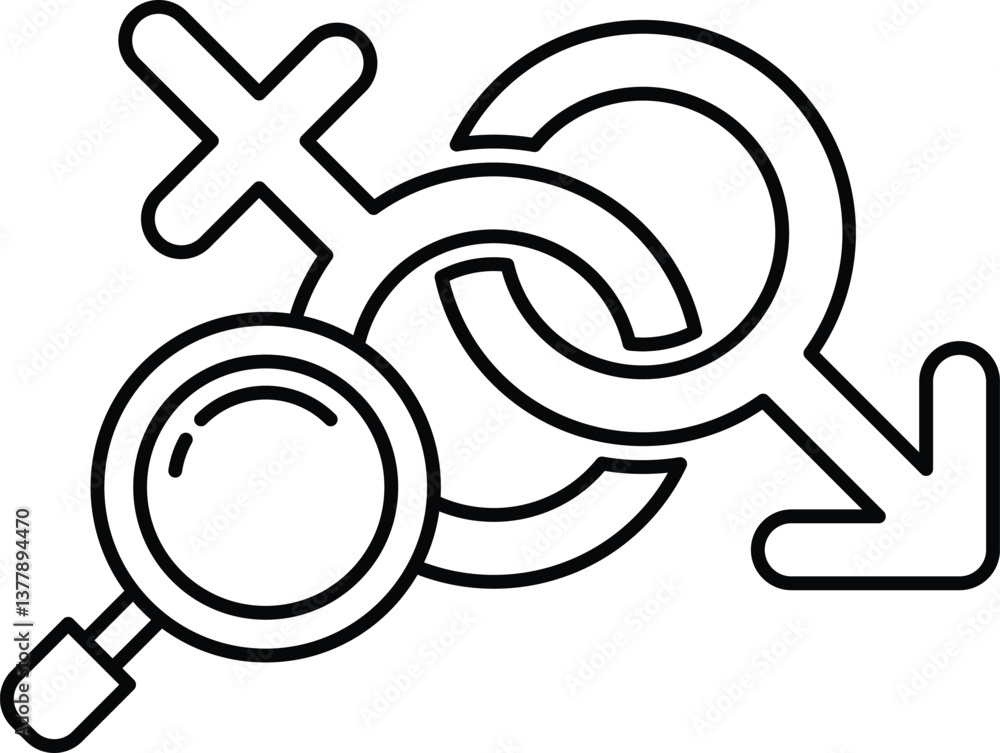 close up of a man and a woman with a magnifying glass in between them close up of a man and a woman with a magnifying glass in between them