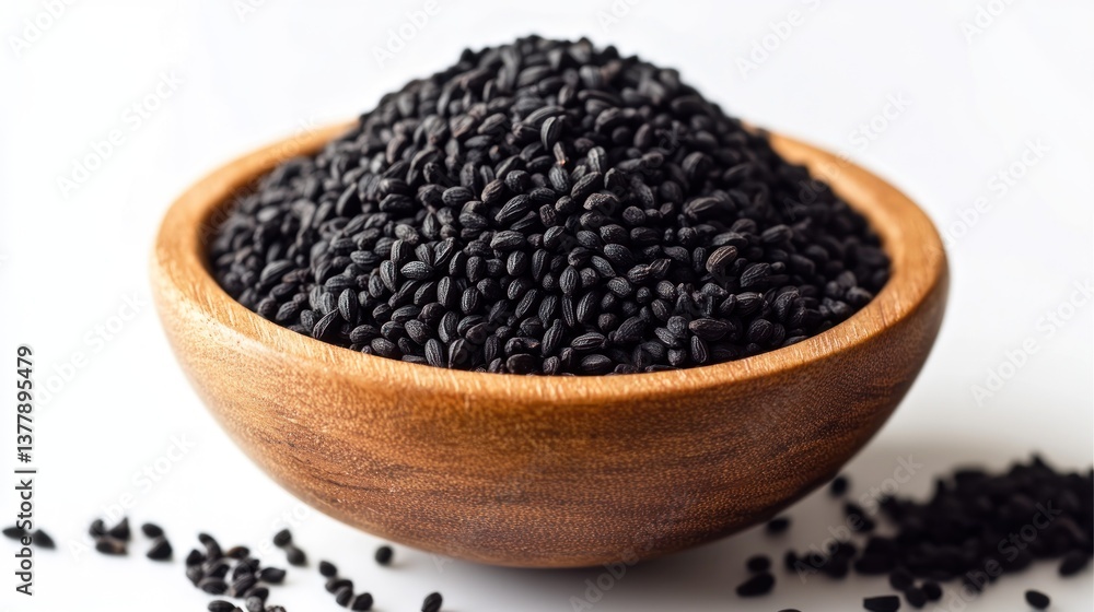 Nigella Seeds in Wooden Bowl: A Culinary and Medicinal Delight Nigella Seeds in Wooden Bowl: A Culinary and Medicinal Delight