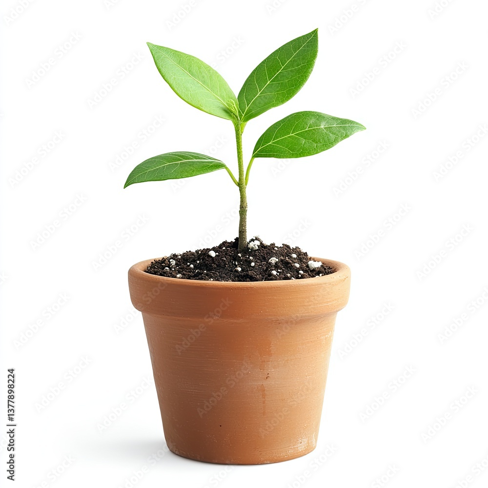 Young plant in terracotta pot (4) Young plant in terracotta pot (4)