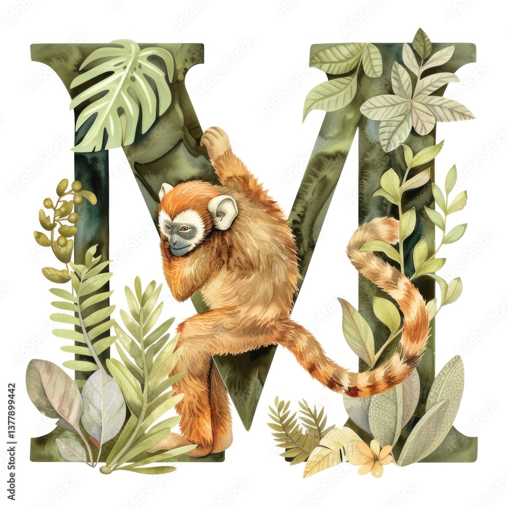 Fototapeta premium The letter M nature mammal animal.