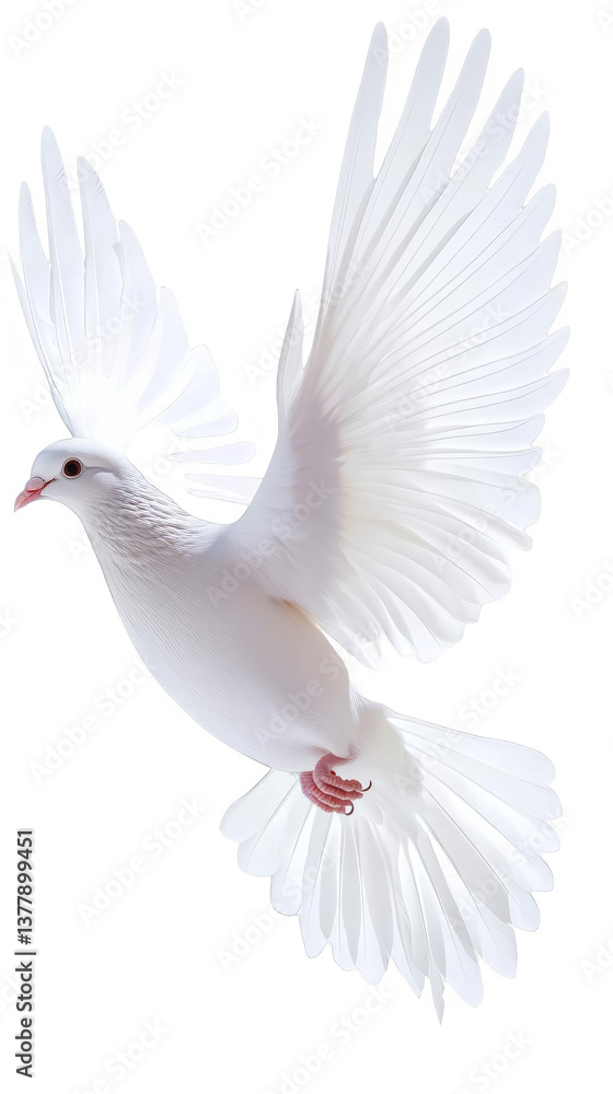 Isolated White Dove Flying With Spread Wings On Transparent Background Isolated White Dove Flying With Spread Wings On Transparent Background
