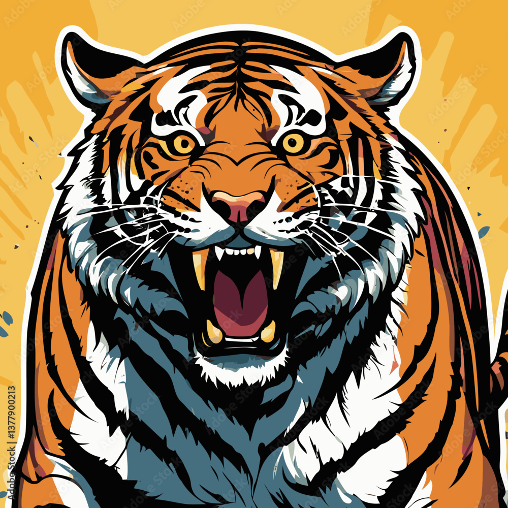 Fototapeta premium tiger head vector art for graphic design purposes