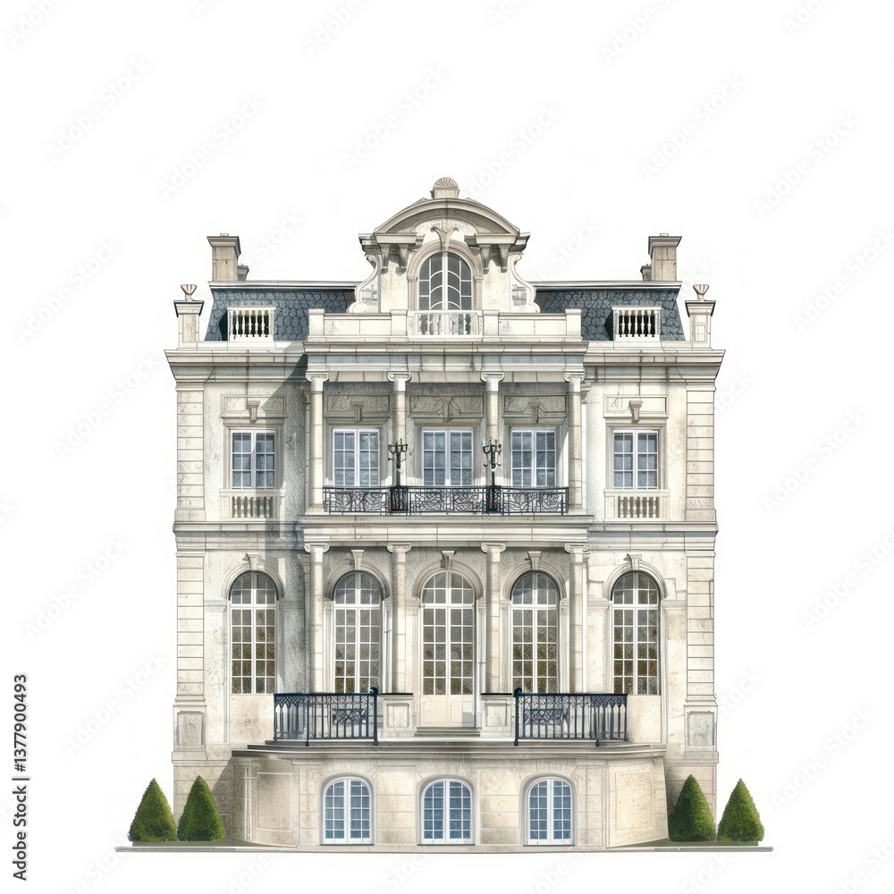 Fototapeta premium Elegant classical mansion illustration