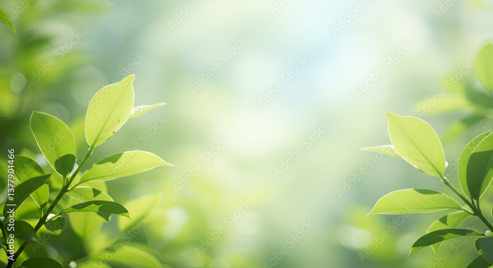 Natural Green Background with Bokeh Lights Natural Green Background with Bokeh Lights