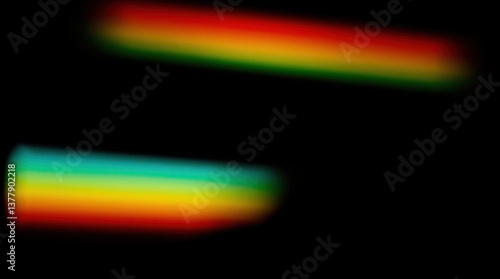 Abstract Rainbow Light Streaks Against Black Background Creates a Unique Effect