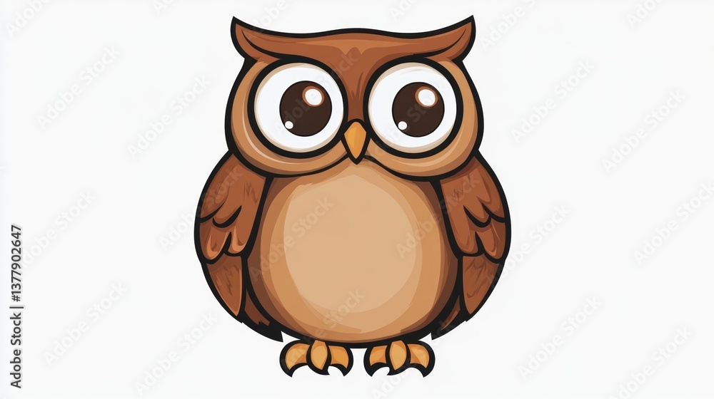 Adorable Brown Owl Illustration Adorable Brown Owl Illustration