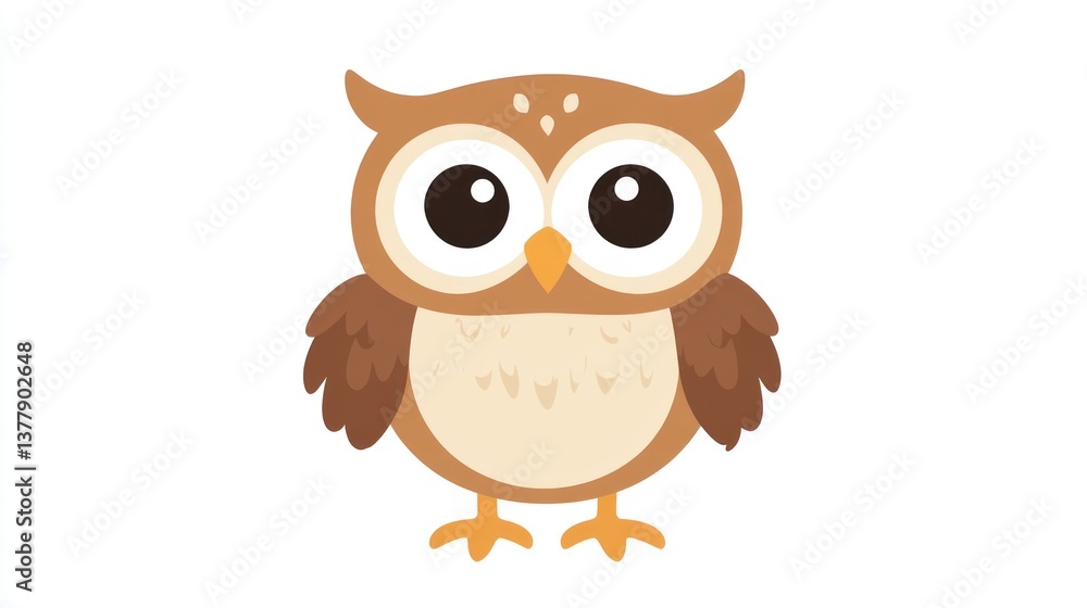 Fototapeta premium Adorable Cartoon Owl Illustration