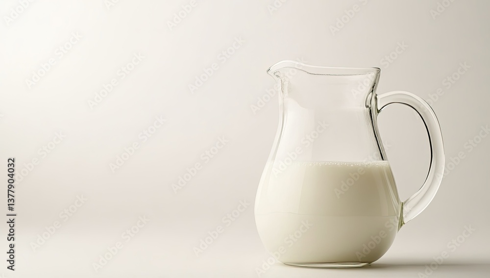Clear Glass Pitcher of Milk Clear Glass Pitcher of Milk