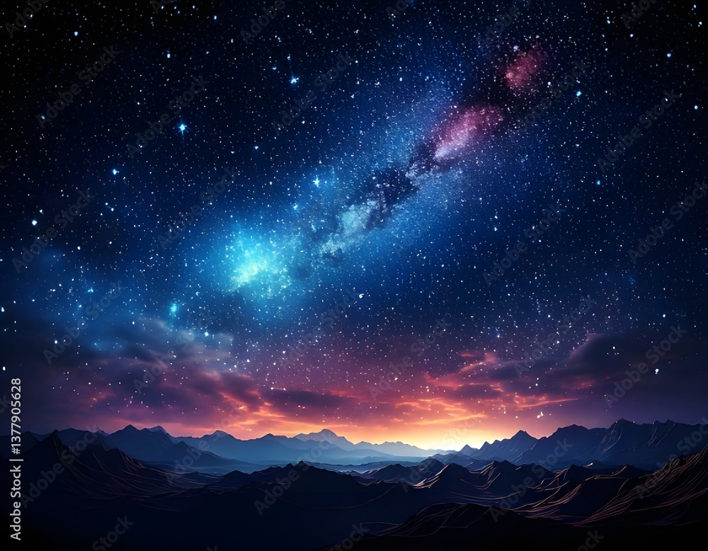 Naklejka premium Stunning Northern Lights in the Night Sky Over a Scenic Landscape