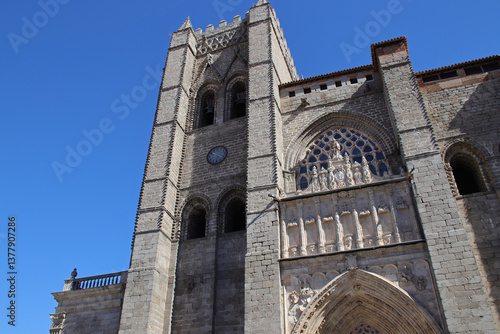 Obraz na płótnie gothic cathedral in avila in spain w salonie