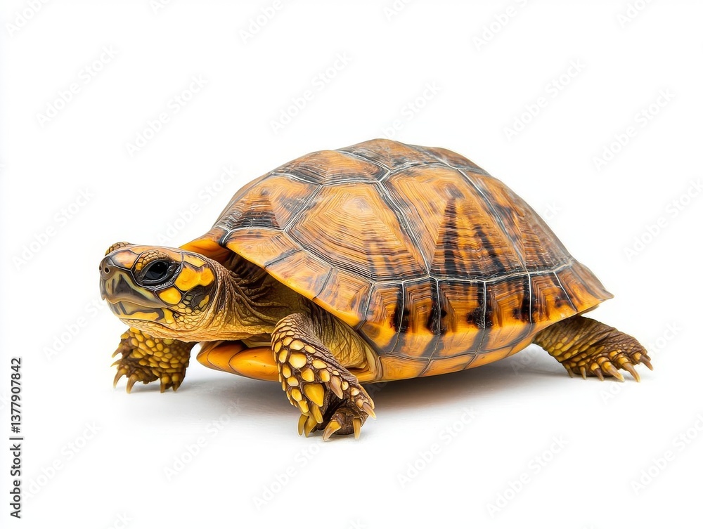 Fototapeta premium A vibrant tortoise showcasing intricate patterns and colors on its shell.