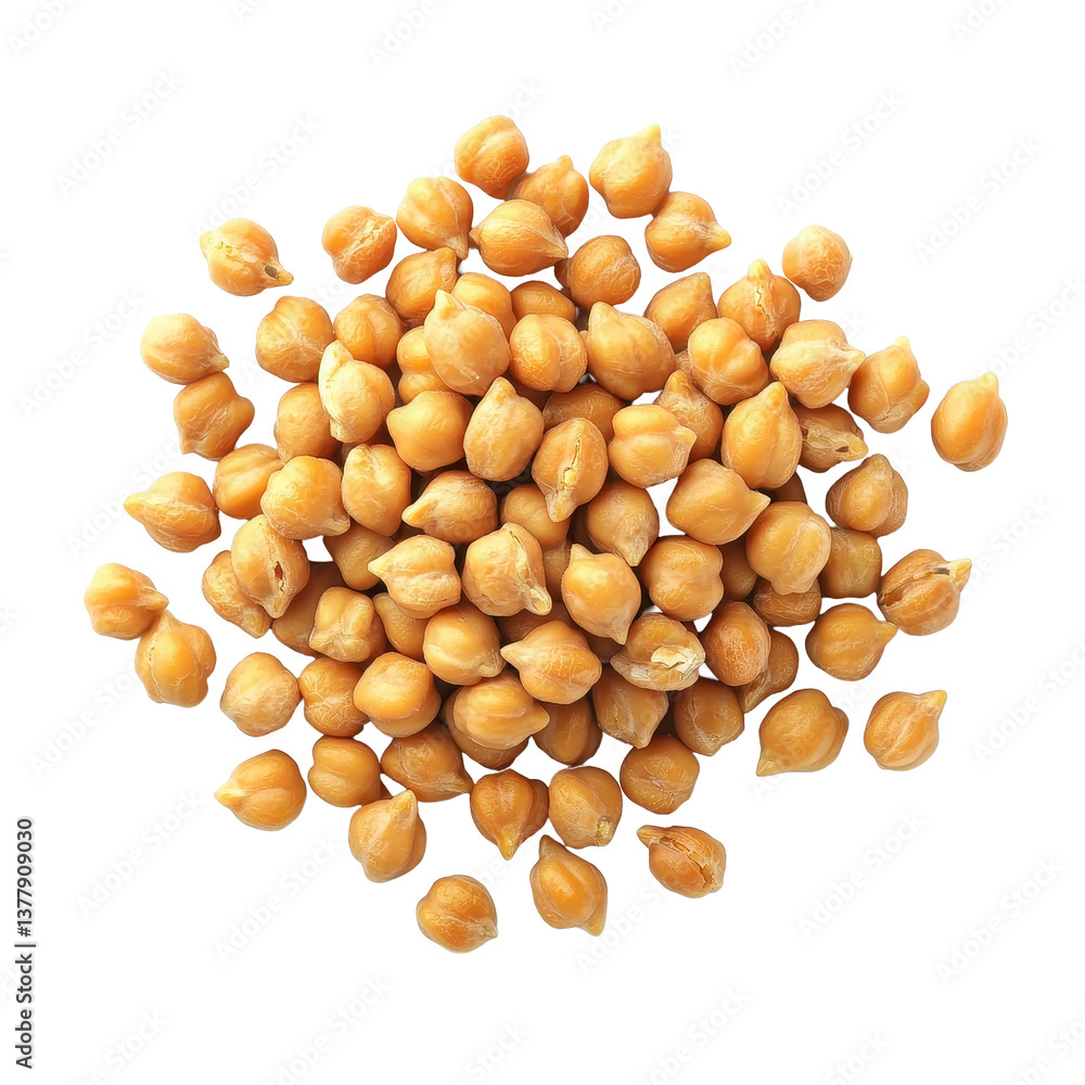 Chickpeas arranged on a white background showing their natural form and texture for culinary use, Chickpeas isolated on white background Chickpeas arranged on a white background showing their natural form and texture for culinary use, Chickpeas isolated on white background