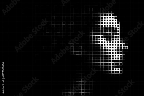 Abstract Halftone Portrait of Woman Face
