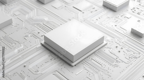 White CPU on Circuit Board