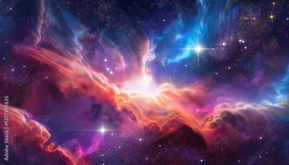 Fototapeta premium abstract colorful cosmos nebula star stars background bg wallpaper art