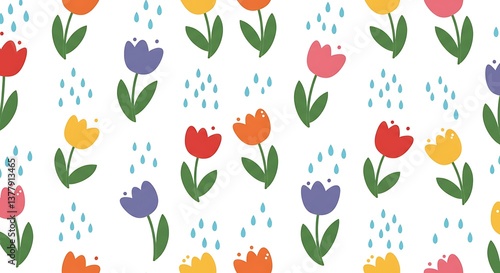 Wallpaper Mural Rainbow Shower Blooms AI Generated Torontodigital.ca