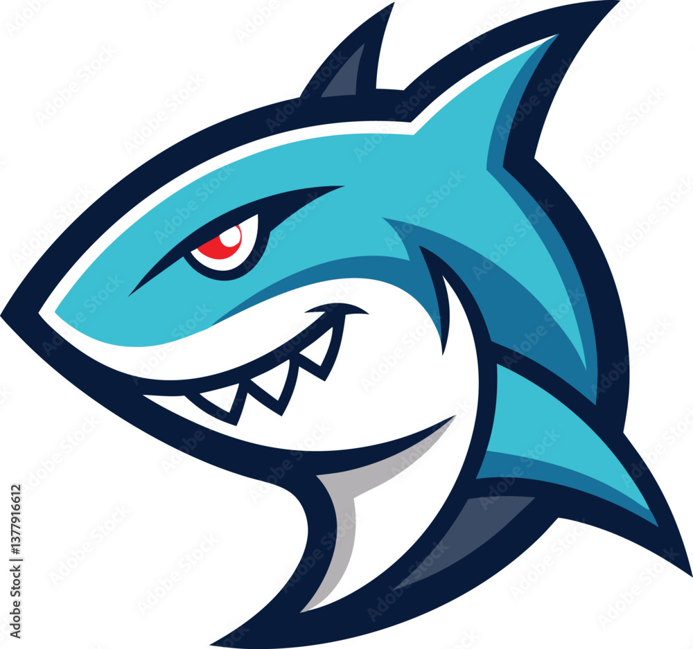 Fototapeta premium shark cartoon isolated on white