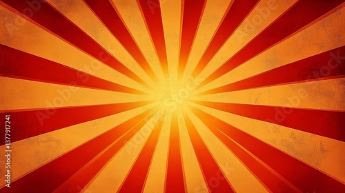 Retro sunburst abstract background with orange and yellow radial lines