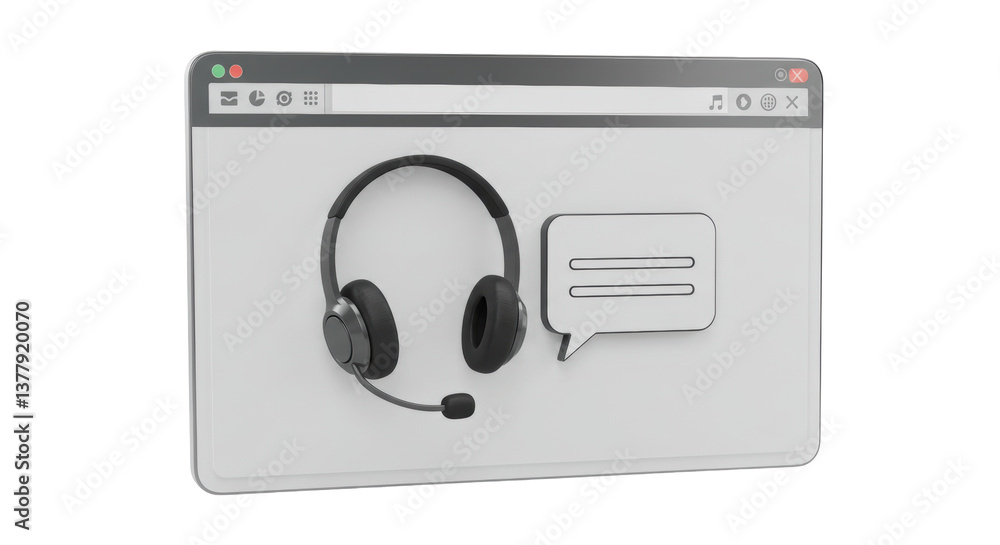 Isolated Website Headset Communication Call Chat Bubble Support Isolated Website Headset Communication Call Chat Bubble Support