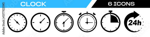 clock icon. timer icon set