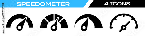 speedometer icon. gauge icon set