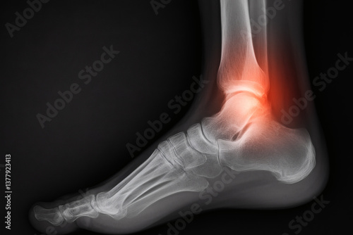 Xray scan showing ankle joint inflammation