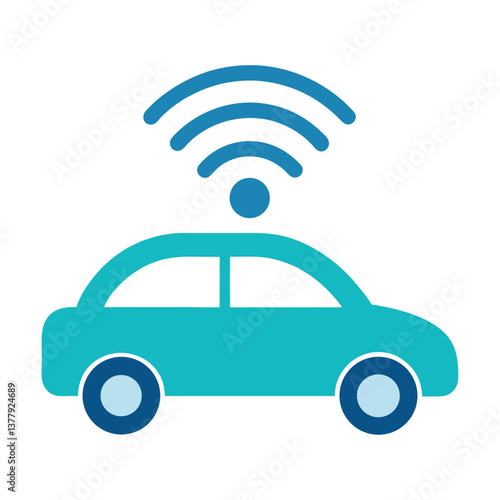 blue car icon on white background