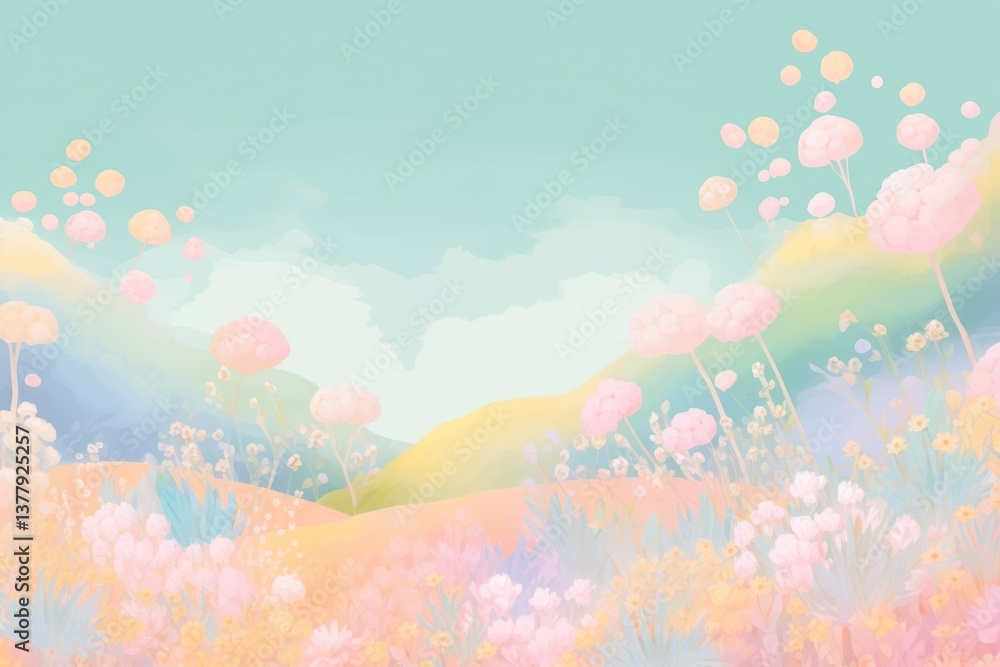 Fototapeta premium Colorful meadow backgrounds outdoors nature.