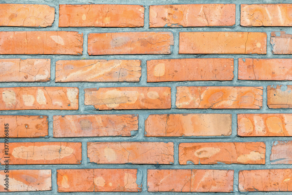 Exquisite patterns of rustic orange bricks enhance the charm of a timeless wall decor