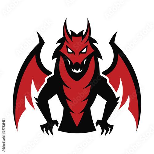 vector illustration of a red devil