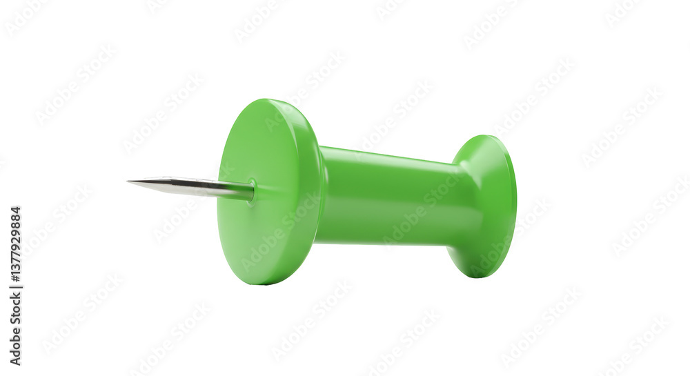 Isolated Green Push Pin Isolated Green Push Pin