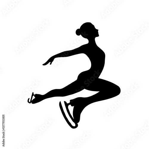 Figure skater performing an elegant pose on ice  