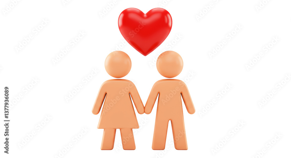 Isolated Couple with Heart Isolated Couple with Heart