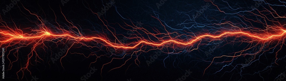 Fototapeta premium Dynamic electrical energy in an abstract representation with vivid lightning effects.