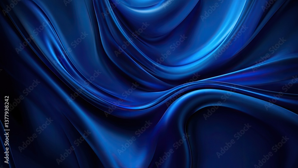 Obraz premium Deep blue flowing fabric (1)