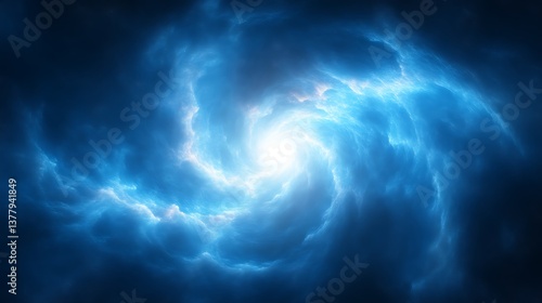 Wallpaper Mural Celestial Swirl A Bright Light Within Deep Blue Nebula Torontodigital.ca