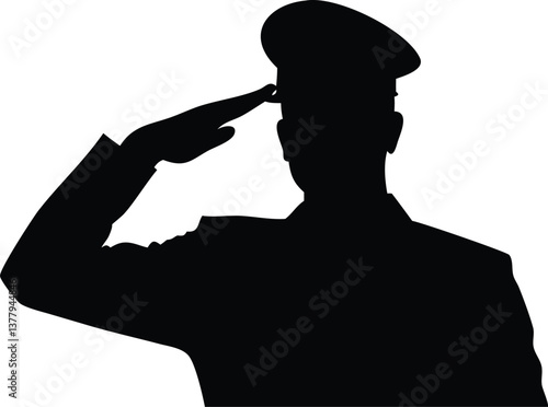 Saluting Soldier Silhouette Armed Forces, Army, Navy, Military, Man, Honor, Hat