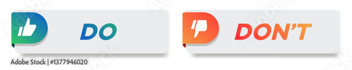 Do and dont button trendy style on white background vector 10 eps