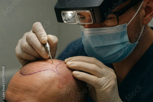 Precision hair transplant procedure using FUE technique