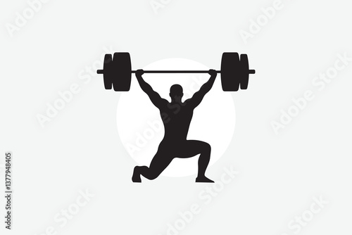 Foto minimal black silhouette of a person performing a snatch lift