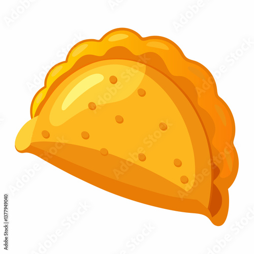 Colorful vector illustration of a taco filled with ingredients, set against a clean white background, showcasing Mexican cuisine.