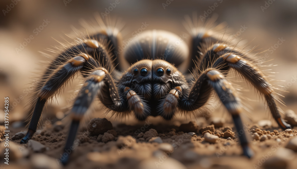 A tarantula closeup on natural environment. A tarantula closeup on natural environment.