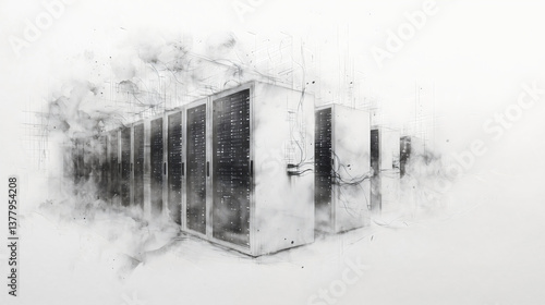 Infrastructure Technology Perspective Data Center Hardware Equipment Server Computer Network Rack Cabinet Row Aisle